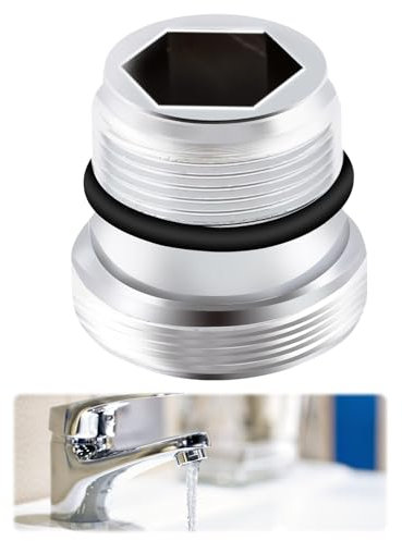 M18,5 auf M22 Mischbatterie-Adapter, kompatibel mit I K EA, GR O H E, Neo Perl und anderen, Wasserhahn-Anschluss aus Metall zum Anschluss von Luftsprudlern an Wasserhahn