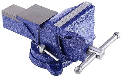Tornillo de Banco de Hierro Fundido Resistente, Mandíbulas de Acero 45#, Base Giratoria, con Yunque y Mandíbulas de Tubo, Recubrimiento en Polvo para una Fácil Limpieza (5