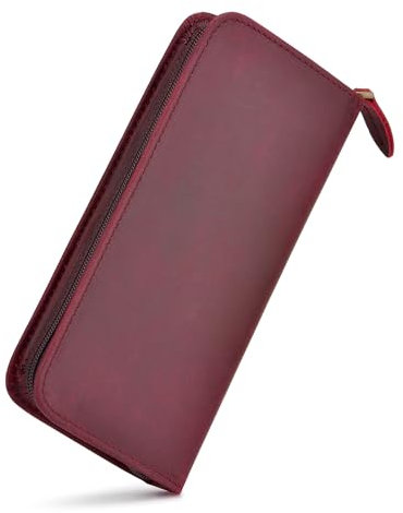 erofa Ledertaschen-Set mit 3 Schlitzen, Wine - Crazy Horse, Modern