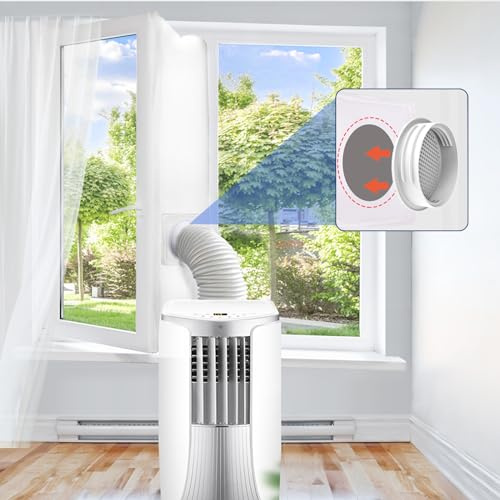 Tragbares AC-Fensterdichtungs-Set mit Universalkupplung, passend für 13 cm / 15 cm Auspuffschlauch, Flügelfensterdichtungsset für mobile Klimaanlage, vollständige Abdichtung, wasserdicht,