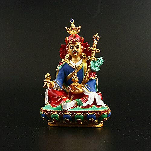 IUokLU Figur Statue Ornamente Harz tibetisch-buddhistischen Buddha Statue Handgemalte Sitzen Guru Rinpoche