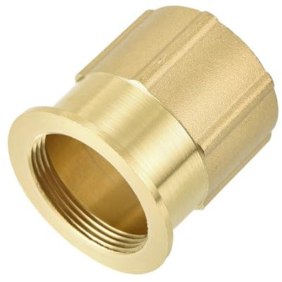 sourcing map 1 Pcs Faucet Lock Nut Fastener, 1.21 x 1.71 Faucet Nut Fixed Base, Faucet Anti Loose Nut, Stainless Steel for Toilet Bowl Sink Bathroom, Brass