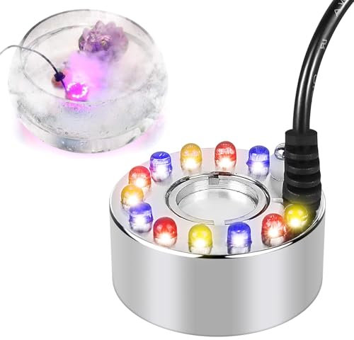 Ultraschall Vernebler, Mini Nebelerzeuger, Ultraschall Nebler, Mini Nebelmaschine, 12 Led Mister Fogger Water Fountain Pond Fog Machine 12 Led Three Color Gradient Atomizer Innen Oder Außenbrunnen