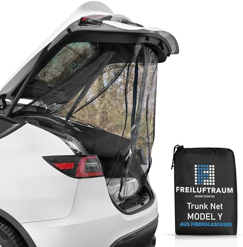 Moskitonetz Kofferraum für Tesla Model Y – Insektenschutz Netz für Camping & Schlafen im Auto – Passgenau, einfach montierbar – Zubehör für Tesla Model Y