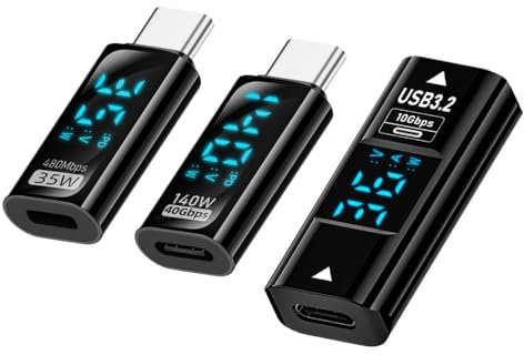 CY Adapter 3 Teile/los Typ-C Smart LED Display USB-C Weibliche zu USB Typ-A 8P Adapter Daten Strom Spannung Schnelle Lade Überwachung Display Tester Detektor