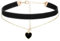 HJZHII Choker Kette Damen,29.5-36.5cm Halsband Damen Schmuck,Choker Halsband Schwarz Rot Samt Halskette Klassische Samt Herz Geschichtet Verstellbare Damen Schmuck für Mädchen Gothic Kette 90er Deko