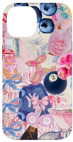 iPhone 14 Aesthetic Preppy Summer European Coquette Ball 8 Collage Case