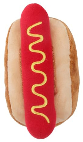 BESTonZON Quietschendes Hundespielzeug Plüsch-imitat Hot Dog Bissfestes Kauspielzeug Für Haustiere Spielerisches Backenzahnspielzeug Für Aktive Hunde
