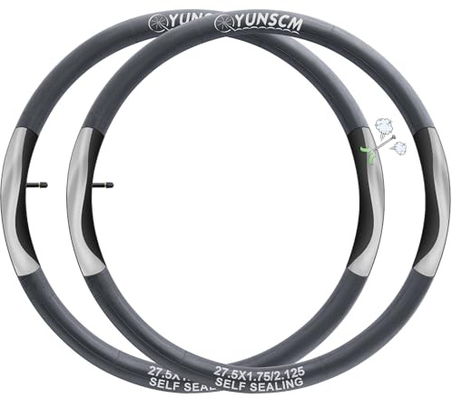 YunSCM 2PCS 47/57-584 Selbstdichtend 27.5 Zoll Schlauch 27.5x1.75/1.90/1.95/2.10/2.125 AV32mm Valve，pannensicherer，Selbstreparierender，Kompatibel 27.5 Zoll Fahrradschlauch Verhindern und Reparieren