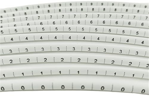 WOATOHO Lot de 800 Manchons de câbles thermorétractables, Rapport de rétraction 2:1, numéros 1 à 16, en Plastique PVC, numérotés(8.0mm)