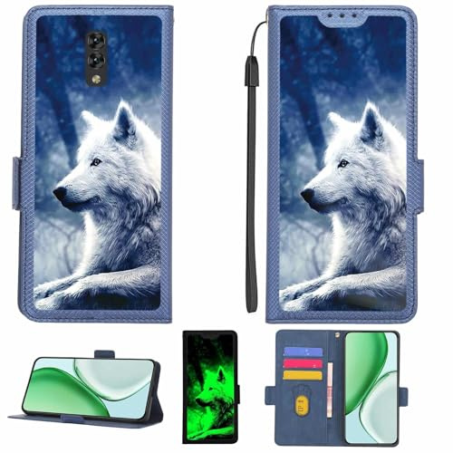 Kinetijy Coque Compatible pour Qilive Smartphone Q3-19 143070 6 Pouces Coque Étui Housse Case Support [avec Film Protecteur HD d'une dureté de 9H] [Blocage RFID][Effet Lumineux Sombre] LPT-Lang