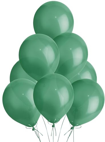 Metallic Green Balloons 100 Pack, Large 12 Inch Thick Latex Biodegradable Helium Party Balloons for Birthday, Wedding, Baby Shower, Valentine's Day Events Decoration for Balloon Arch Garland