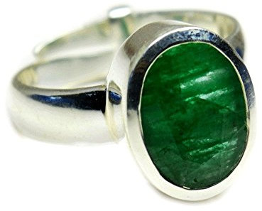jewelryonclick 3 Karat Smaragd Sterling Silber verstellbar für Herren Ring Größe UK P ? T 1/2 - 57 (18.1)