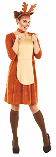 Fun Shack Kostüm Rentier Damen, Reh Kleid, Perfekt für Fasching und Karneval, Rentier Reh Kostüm Frauen, M