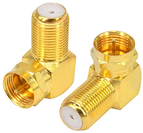 Boobrie Right Angle F Type Connector TV Aerial F Type Male to Female Coaxial Adapter RG6 F Plug Socket Coaxial Coupler 90 degree Satellite SKY Virgin Connector Wall Mounted TV Coaxial Cable Pack of 2