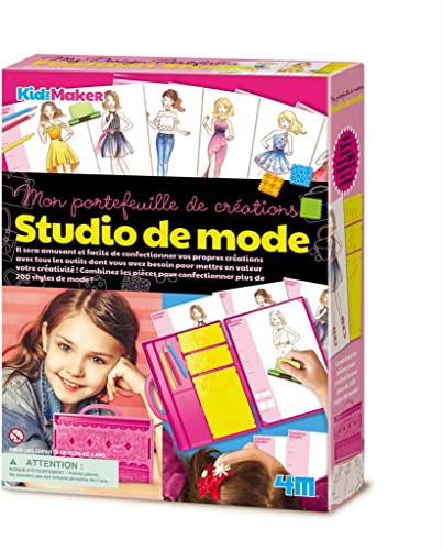 4M Studio de mode enfant – Kit stylisme enfant avec plus de 200 créations – Coffret créatif de dessin mode dès 9 ans