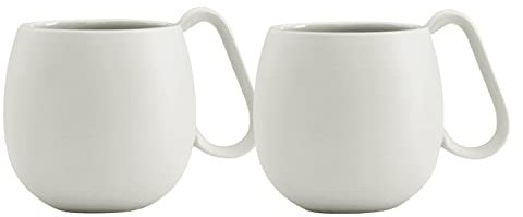 Viva Scandinavia Lot de 2 tasses à thé en porcelaine avec poignée, design moderne, 250 ml, gris sable mat