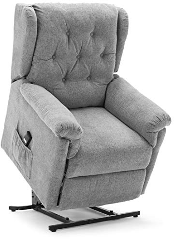 More4Homes BARNSLEY FABRIC RISE RECLINER ARMCHAIR ELECTRIC LIFT RISER CHAIR (Grey)