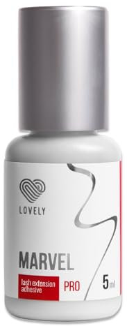LOVELY Wimpernkleber MARVEL schneller Kleber Trocknungszeit 1 Sek. 8 Wochen Haftkraft, geringe Dampfentwicklung - Wimpernkleber Wimpernverlängerung geeignet für Studios & Fremdanwendung -5ml Schwarz