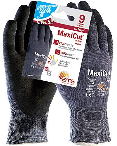 ATG 44-3745 - Guante MaxiCut Ultra, anticorte nivel 5C, color azul, talla 7