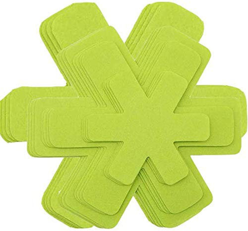 Juego de 16 protectores para ollas y sartenes, 4tamaños diferentes, separadores de ollas para evitar arañazos, separar y proteger las superficies de tus utensilios de cocina
