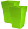 Moda Milano 28L 28 Litre Plastic Gloss Planters, Set of 2 - LIME GREEN Colour - Dimensions: 46cm (H) x 31cm (W) x 31cm (D)