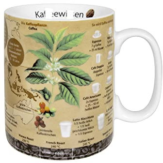 Könitz Wissensbecher Kaffeewissen, Becher, Tasse, Kaffeebecher, Porzellan, Bunt, 490 ml, 11 1 330 2637