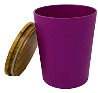 KeMar Kitchenware Tischabfalleimer mit Deckel, Kunststoff, Mülleimer, Abfalleimer, Kosmetikeimer (Lila, 1 L)