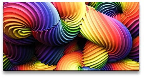 Paul Sinus Leinwandbild 120x60cm 3d Art Spiralen Formen Bunt Farbenfroh Kunstvoll