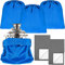 4 Stück Anti-Anlauf-Aufbewahrungstasche mit 2 Stück Silber-Poliertuch, 45,7 x 45,7 cm, Stoffbeutel, blau, Anlaufschutz, Schmuck-Aufbewahrungstaschen, Besteckbeutel für Besteck, Silbertabletts