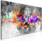 decomonkey Bilder Abstrakt 150x50 cm 1 Teilig Leinwandbilder Bild auf Leinwand Vlies Wandbild Kunstdruck Wanddeko Wand Wohnzimmer Wanddekoration Deko Modern Kunst Art Blumen grau bunt