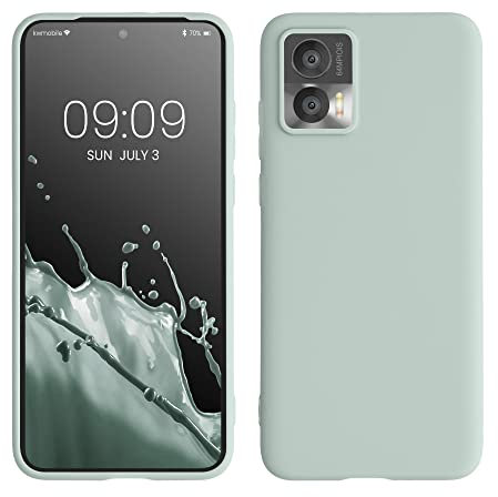 kwmobile Hülle kompatibel mit Motorola Edge 30 Neo Hülle - weiches TPU Silikon Case - Cover geeignet für kabelloses Laden - Cool Mint