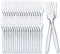 Tenedores Reutilizable de Plástico Transparente, Cubiertos de Plástico de Alta Resistencia, Reutilizables para Actividades de Cumpleaños, Fiestas, Buffets,Bodas,Catering, Barbacoas 18cm/100pcs