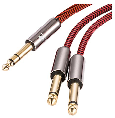 Artemisia Audio Cable Stereo 1/4 to Dual 1/4 Compatible With Amplifier Sound box Mixer Console 6.35mm TRS Jack Splitter Cable 1M 2M 3M 5M 8M (Size : 15meter)