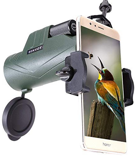 BEKVOT Monocular for Adults High Power 10X42 High-Definition Waterproof with Clip for Mobile Photography; Compact Pocket Size Scope Telescope for Bird Watching Camping Sightseeing Travel