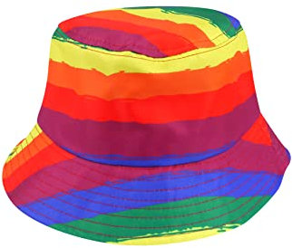 Henbrandt Erwachsene Regenbogen Pride Eimer Hut Pride Party Zubehör Fischen Hut Breit mit Krempe Außen Hut Strand Sommerhut für Herren und Damen