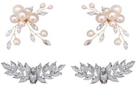2pcs Sparkle Shoe Clips - Croc CharmaPearl Wedding Shoes For Bride