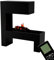 GLOW FIRE Wasserdampf Kamin Mozart (Standkamin) - Elektrokamin mit realistischen LED 3D-Flammen, Knistereffekt & Fernbedienung, 110x120x35 cm - Opti-Myst 500 Elektro Kamin mit Holz-Deko, Schwarz