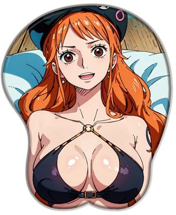 Tapis de Souris 3D One Piece NaMi - Tapis de Souris Repose-Poignet Animation Silicone Souris Pad de Souris Gaming Pad PC Portable Tapis de Bureau