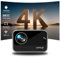 Hippus Smart Beamer 4K Heimkino, Elektrischer Fokus Android Projektor 1080P Full HD, WiFi 6 Bluetooth 5.2 Video Minibeamer Handy Kompatibel mit Smartphone Weiß