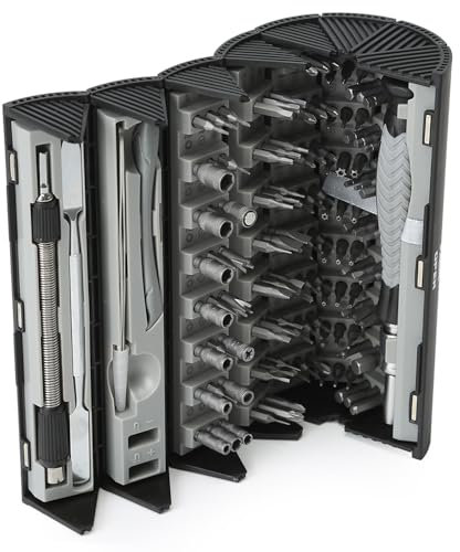 XYAJUANG 126-in-1-Schraubendreher-Set, Präzisionswartungs-Schraubendreher-Set, Scroll-Design, 120 magnetische CR-V-Batch-Köpfe, für Reparatur von Telefon, Laptop, Uhr, Kamera usw. (126-in-1-schwarz)