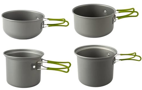 Teksome Juego de Utensilios de Cocina para Acampar, Juego de Utensilios de Cocina para Campamento,Juego de ollas y sartenes Camp Cook - Ollas antiadherentes, Olla apilable, Utensilios de Cocina