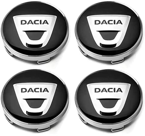 4 Pcs Wheel Centre Caps for Dacia Duster 2018-2023,Hub Centre Caps Rim Protector Cover Hubcaps Wheel Trims Waterproof DustProof Wear Resistant Anti Rust,Black