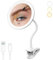 YNGTUOE 16,5 cm beleuchteter Clip-On-Schminkspiegel, Schwanenhals-Reisespiegel, 5-fache Vergrößerung, USB-Lade-Rasierspiegel für den Schreibtisch (weiß, 5-Fach)