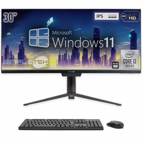 SIMPLETEK - All in One Computer 30 2K Curve | i3 10. Generation | Windows 11 | 16GB RAM | SSD 960GB | Integrierte Webcam 5 MP | WiFi 6 und BT 5.2 | Grafik-Gaming