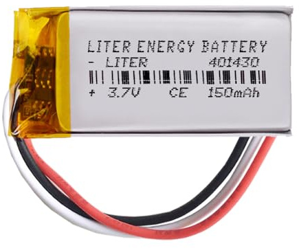 Akku 3 Batteriekabel 401430 LiPo 3.7V 150mAh 0.555Wh 1S 5C Liter Energy Battery Wiederaufladbar mit PCM Thermistor NTC für Elektronik - Nicht geeignet für Funksteuerung 32x14x4mm (3P|150mAh|401430)