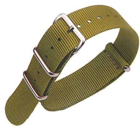 Generic 20 mm Nylon-Uhrenarmband, Armeegrün, Perlon-Uhrenarmband, Militär-Uhrenarmband, Nylongewebe, 20 mm Schnellverschluss-Uhrenarmband