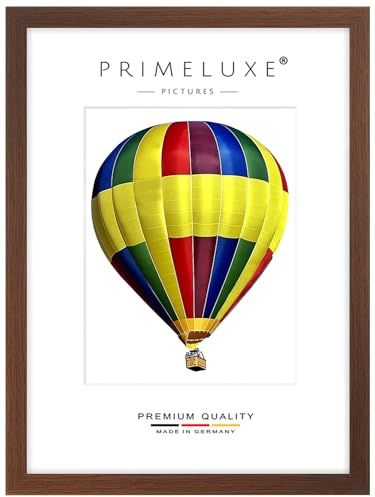 PrimeLuxe Holz Bilderrahmen 33 x 45 cm (Bildmaß) in Wenge Braun | Farbe und Größe wählbar | Rahmen für Poster | Puzzle | Foto collage | MADE IN GERMANY