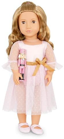 Our Generation – Natasha – 46 cm Ballerina-Puppe – Lebensechte braune Augen & gewelltes Blondes Haar – Ballettkleid & rosa Nussknacker-Puppen-Zubehör – Spielzeug für Kinder ab 3 Jahren