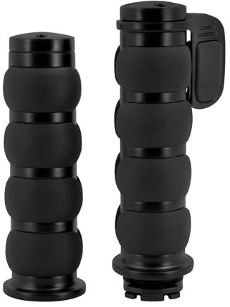 HDBUBALUS 2,5 cm Lenkergriffe, 25 mm Lenkergriff, passend für Harley Sportster XL Dyna Softail Touring Street Glide Road King ab 1995, Schwarz